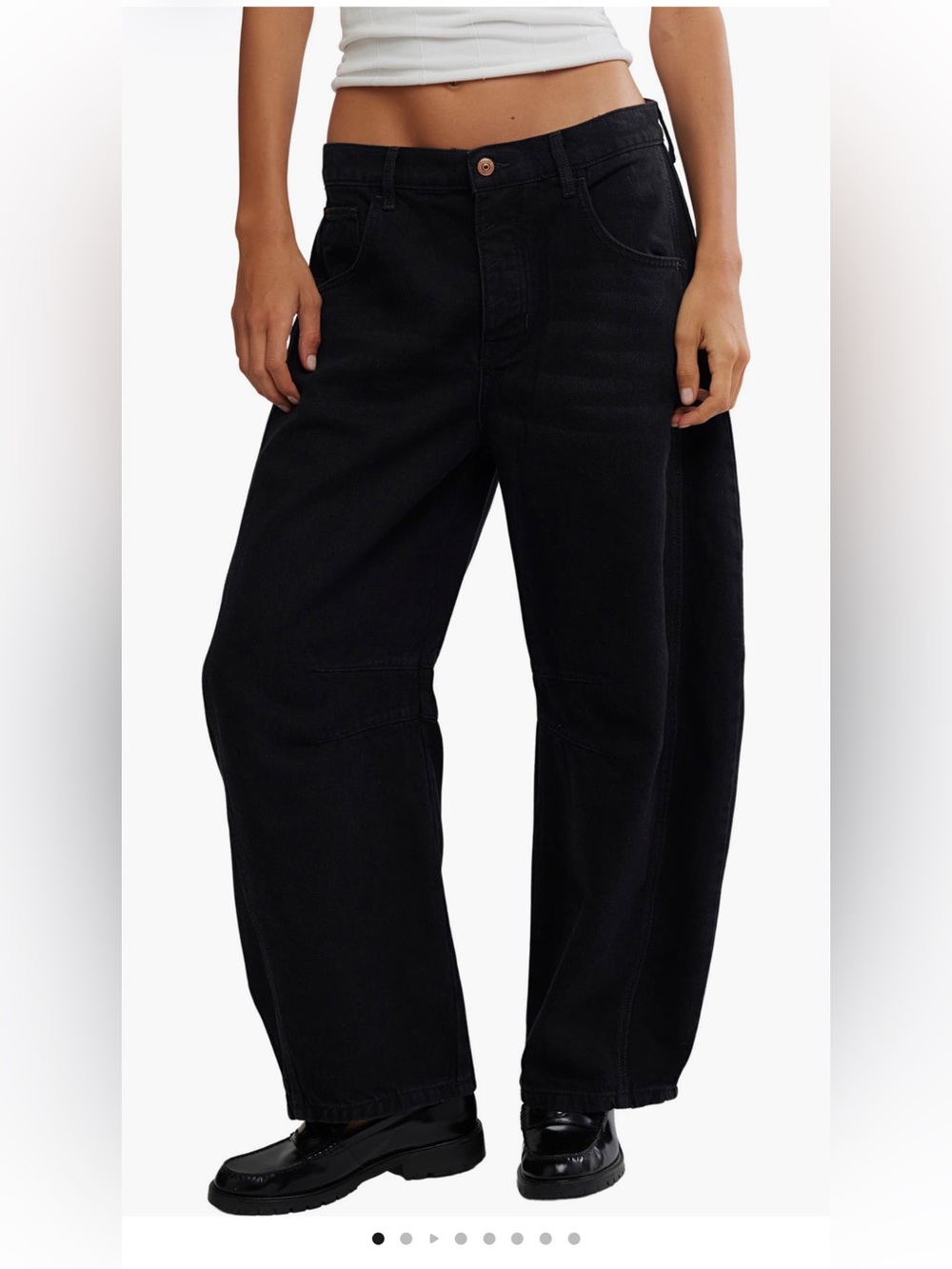 Free People We the Free Good Luck Mid Rise Barrel Leg Jeans